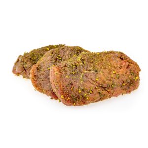 AT Kalbin Huftsteak geschnitten gewürzt