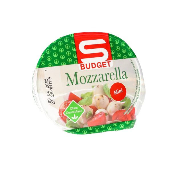 Mozzarella S-Budget 125g mini
mit Milch aus der EU