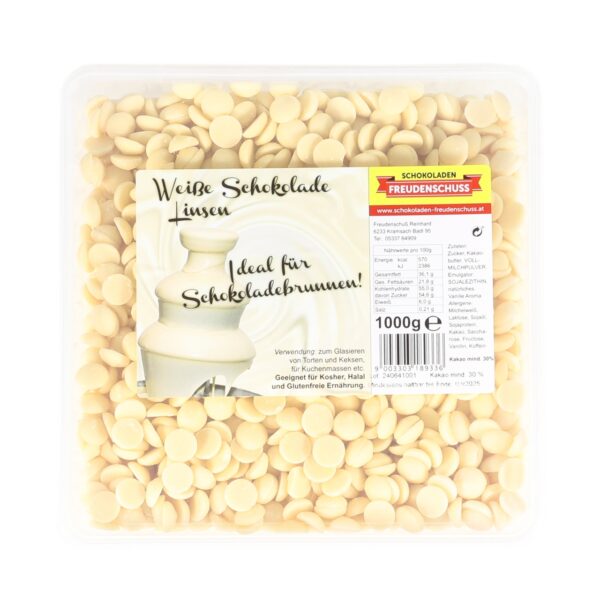 Schokoladelinsen weiß 1kg Freudenschuss
