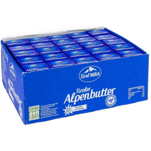 Tiroler Alpenbutter 82% 100x20g, 2kg Kar.
mit Milch aus Österreich