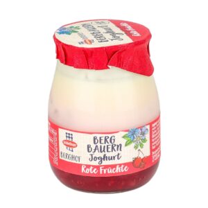 SRD Naturjoghurt mit Rote Früchte 3,1% 150g  Glas 
mit Milch aus Österreich