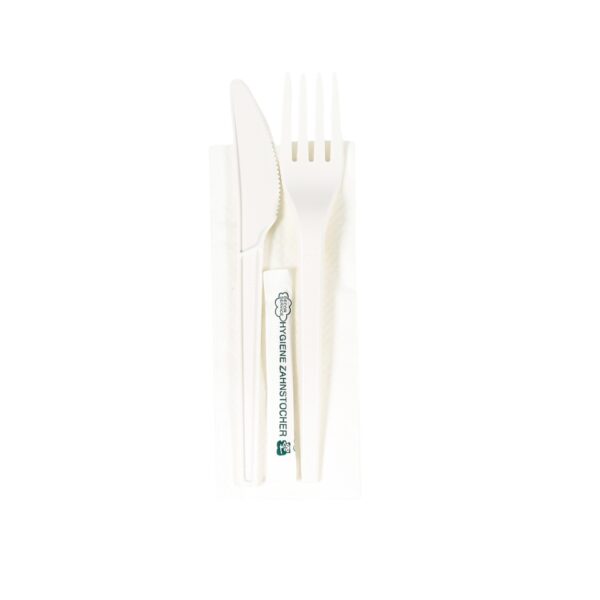 Bio Besteckset CPLA weiß 17cm 50Stk Decor Service