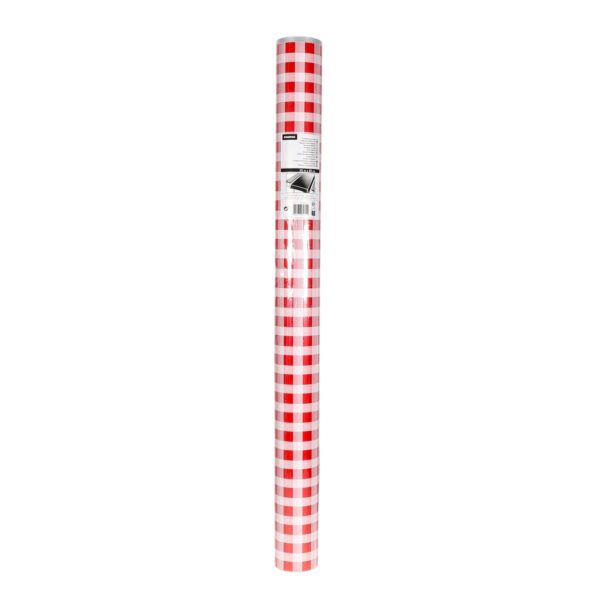 PapStar Tischdecke Folie rot Karo 50x0,8m