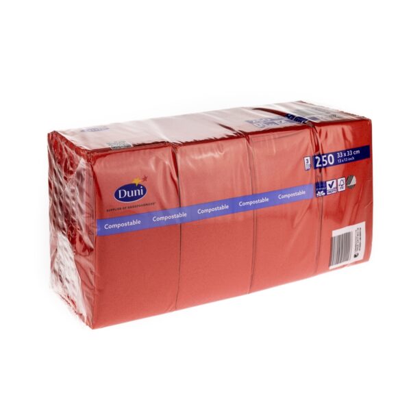 Servietten Duni 33x33cm 250 Stk rot