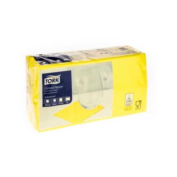 Servietten Tork gelb, 2lagig 1/4Falz 24x24cm 200 Stk