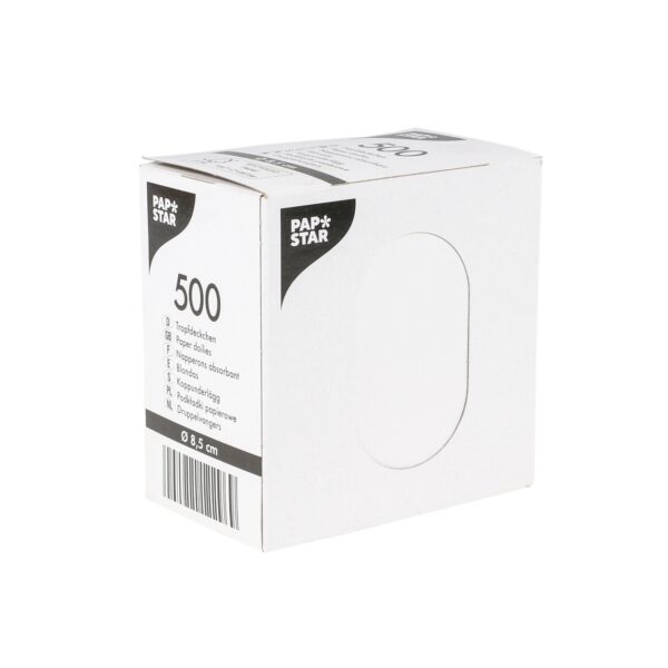 Papstar Tassendeckchen rund 500Stk weiß d=8,5cm