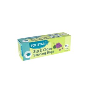 Zippersäcke Folistar 1L 15 Stück mit Klips