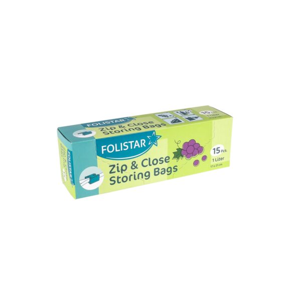 Zippersäcke Folistar 1L 15 Stück mit Klips