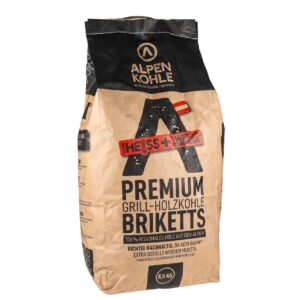 Alpenkohle 8,5kg Grillbriketts Premium Holzkohle